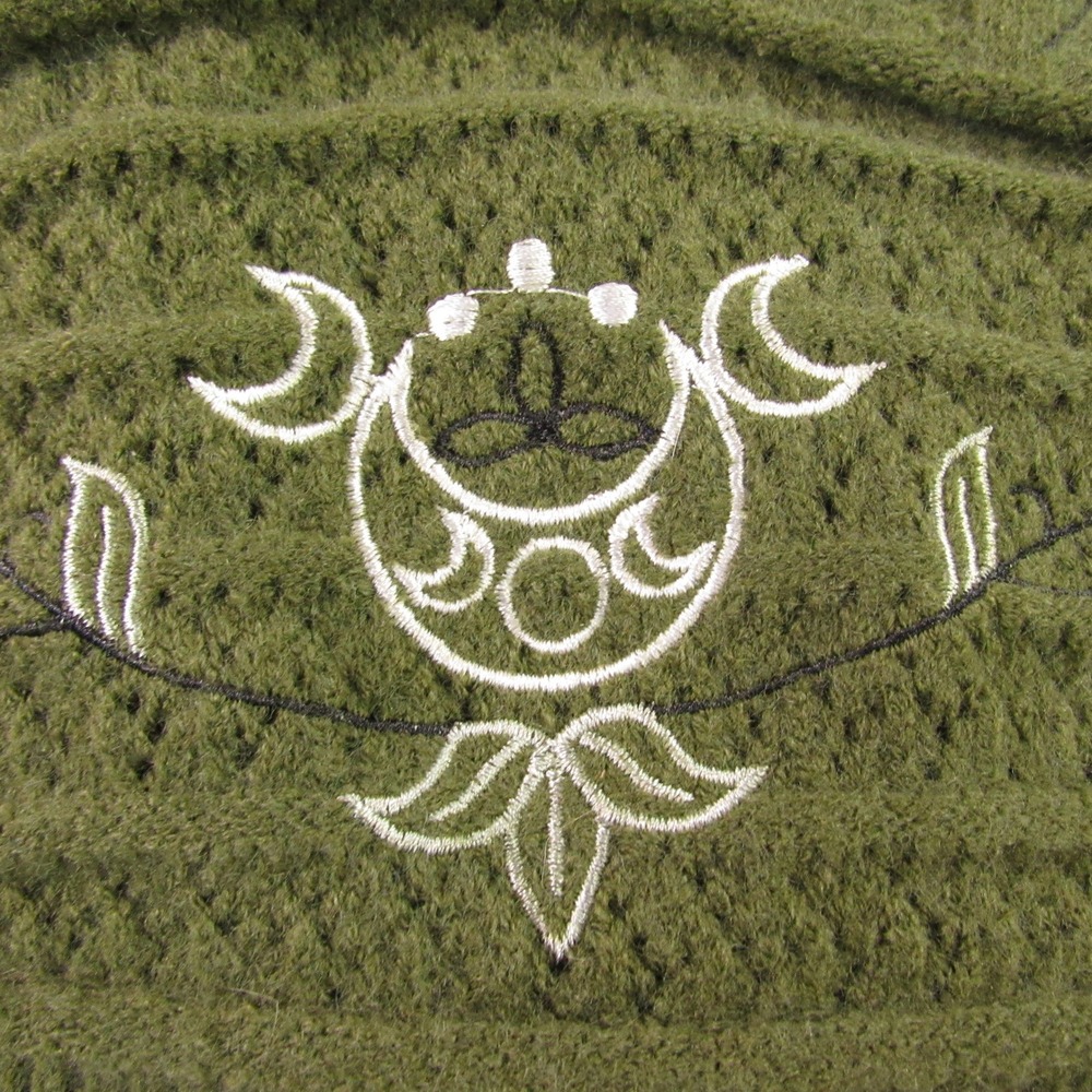 Witchy Festival Goddess Nature Knit Halter Bikini Top Womens Small Greenβ Romwe